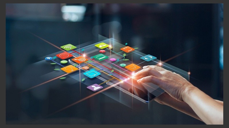 Hands using mobile payments, Digital marketing. Banking network. Online shopping and icon customer networking connection on virtual screen, Business technology concept