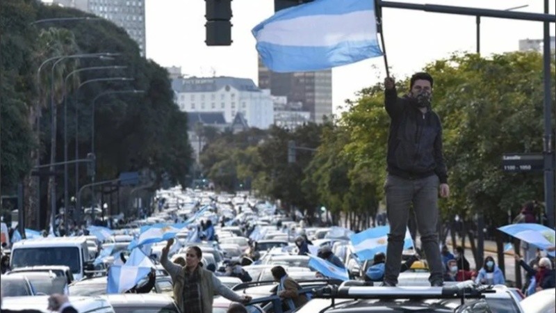 La movilización de la ciudad de Buenos Aires concentró en el Obelisco mayormente.