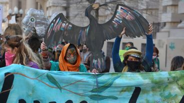 La movilización recorrió la calles del centro rosarino.