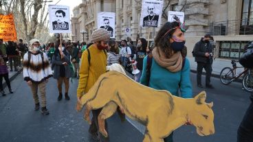La colorida marcha tuvo un recorrido zigzagueante.