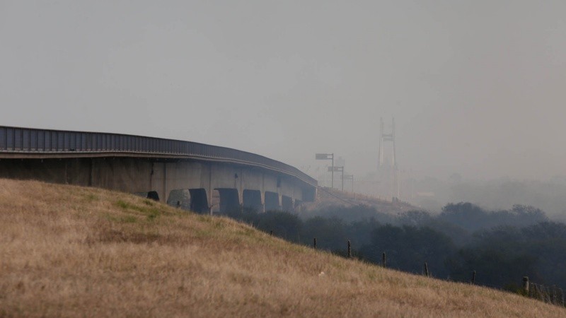 El gran foco que se desató a la vera de la ruta Rosario-Victoria.