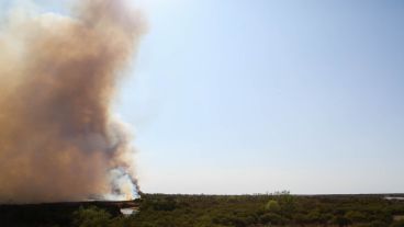 El gran foco que se desató a la vera de la ruta Rosario-Victoria.
