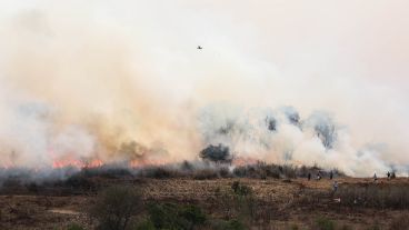 El gran foco que se desató a la vera de la ruta Rosario-Victoria.