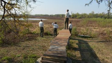 Guardaparques nacionales patrullan las islas santafesinas frente a Puerto Gaboto.