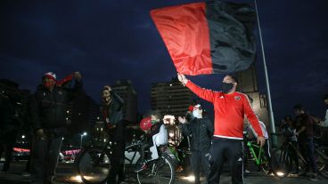 La caravana terminó en el Monumento.