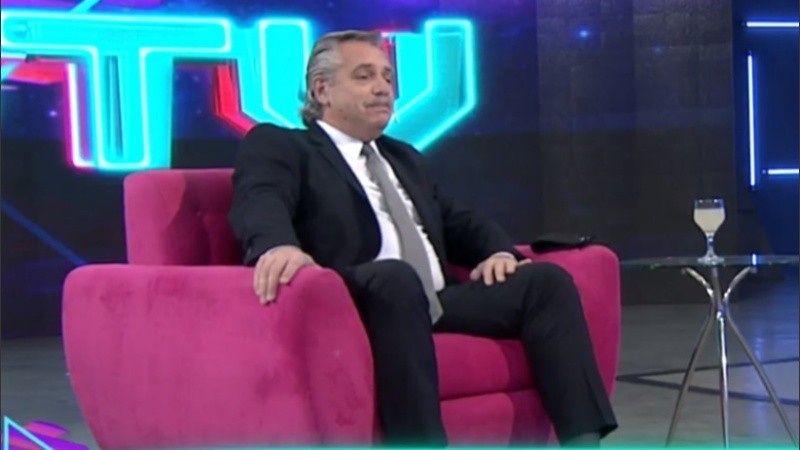 El presidente Alberto Fernández este sábado en TV.
