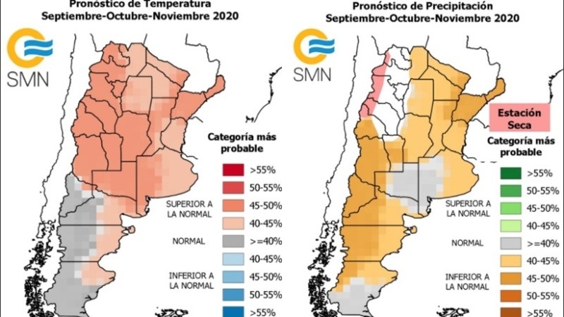 El pronóstico trimestral del SMN.