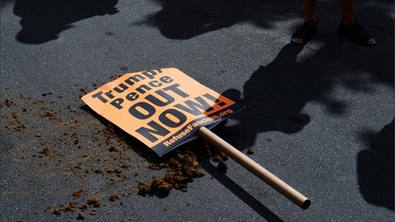 Los manifestantes se enfrentaron en Portland.