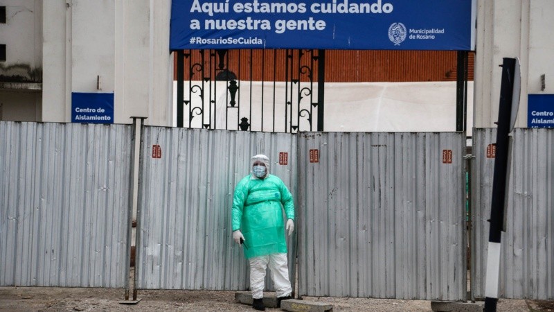Una imagen del centro de aislamiento en el Hipódromo de Rosario.