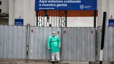 Una imagen del centro de aislamiento en el Hipódromo de Rosario.