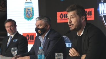 Marcelo Tinelli y Chiqui Tapia estuvieron juntos en la presentación de un espacio tecnológico de AFA