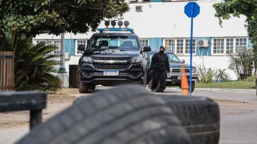 La manifestación en Jefatura este jueves por la mañana.