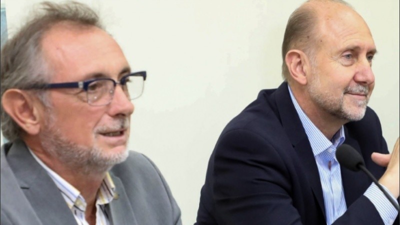 El ministro Daniel Costamagna y el gobernador Omar Perotti.