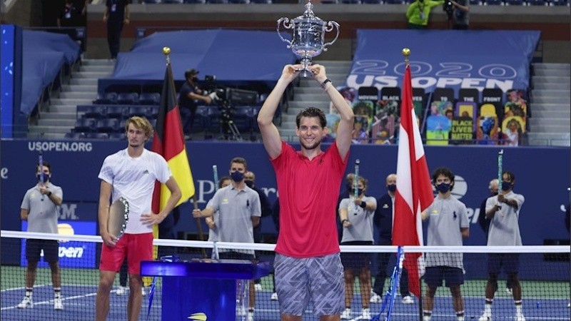 Thiem, de 25 años y tercero en el ranking de la ATP, celebró el torneo de Grand Slam de su carrera.