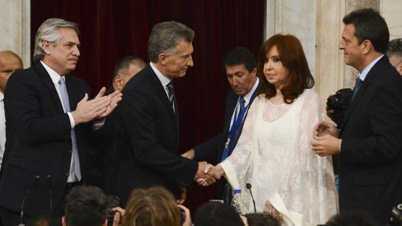 Cristina y Macri en la asunción de Alberto Fernández.