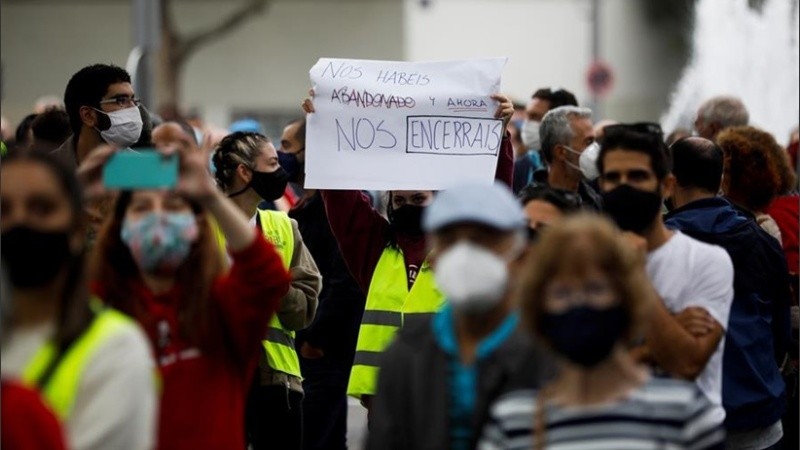 Las manifestaciones se realizaban este domingo en la capital española.