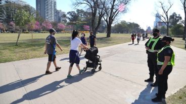 Los policías controlaron parques en la costa central.