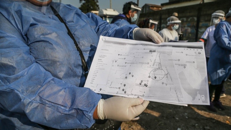 La zona del rastrillaje delimitada en tres áreas distintas.