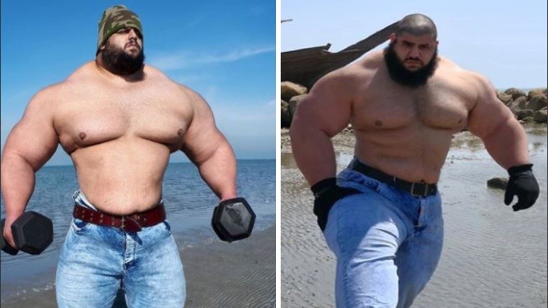 Sajad pesa más de 175 kilos y mide 1,8 metros. 