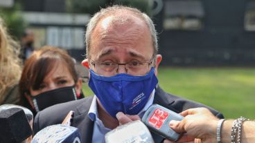 Montenegro habló con la prensa tras el discurso de Sain.