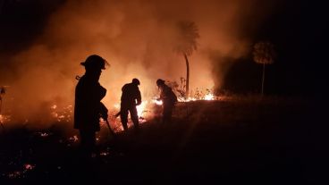 Los Bomberos Zapadores actuaron en el combate de las llamas.