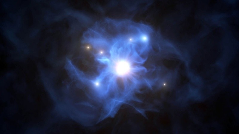 Se trata de seis galaxias que se encuentran en medio de unos filamentos cósmicos.