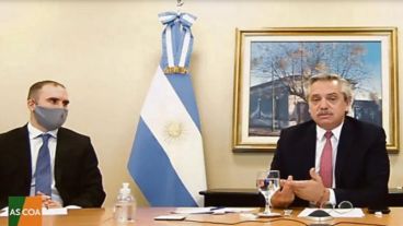 Martín Guzmán y Alberto Fernández reunidos en Olivos.