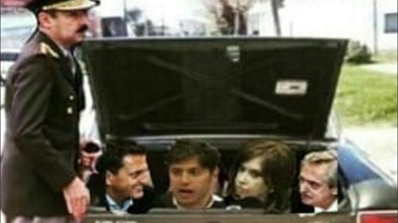 La foto montada que la docente compartió en Facebook. 