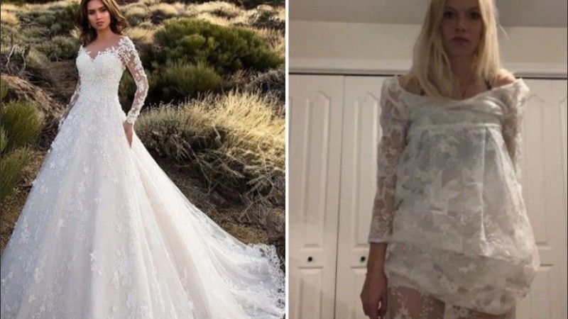 El vestido no se parecía en nada a la foto del sitio web.