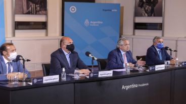 El gobernador Omar Perotti junto al presidente de la Nación Alberto Fernández.