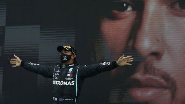 Hamilton celebró este domingo en Portugal.