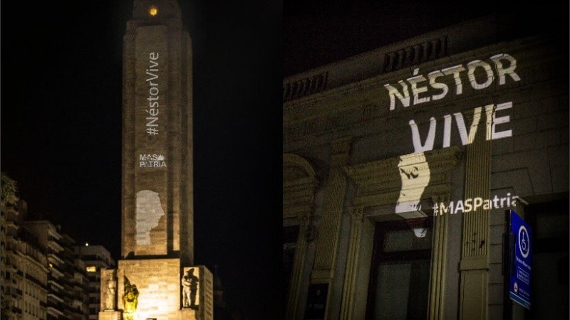 Las proyecciones esta madrugada en el Monumento y en la sede de Casa Patria Rosario.