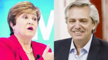 Kristalina Georgieva y Alberto Fernández.
