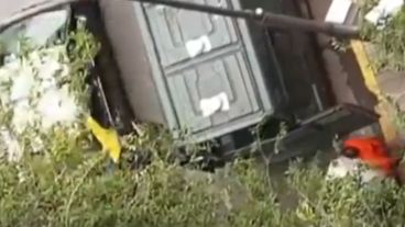 La mudanza filmada desde alto por vecinos.