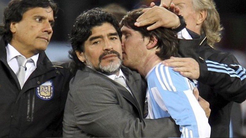 Diego dirigió a Leo en el Mundial de Sudáfrica 2010.