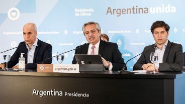 El presidente afina detalles con el gobernador bonaerense y el jefe del gobierno porteño.