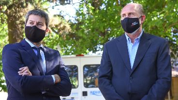 Perotti y Lammens en la presentación de este jueves en Rosario.