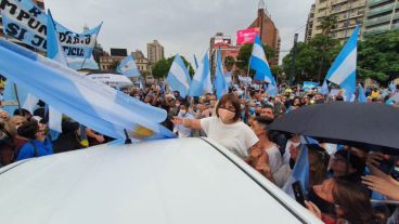 La ex ministra de Seguridad del gobierno de Macri participó de la marcha en Córdoba.