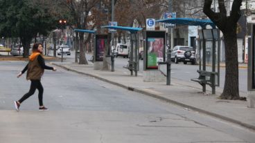 El paro de transporte se hizo sentir en Rosario.