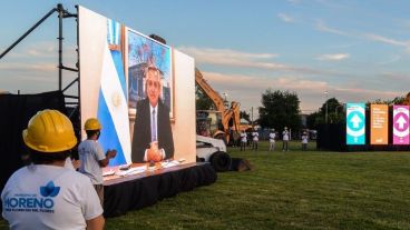 El presidente habló en videoconferencia desde Olivos.