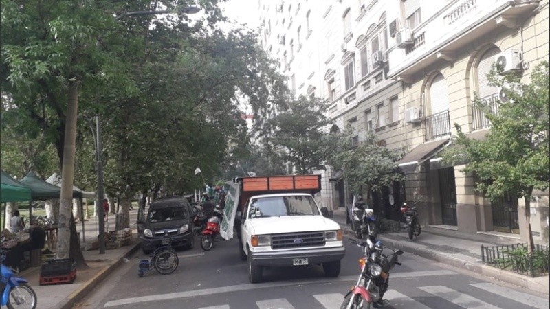 La caravana este martes por el centro de la ciudad.