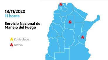 Tres incendios activos este miércoles a nivel nacional: uno en el Delta.