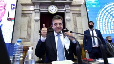 El presidente de la Cámara de Diputados, Sergio Massa, después de la media sanción del proyecto.