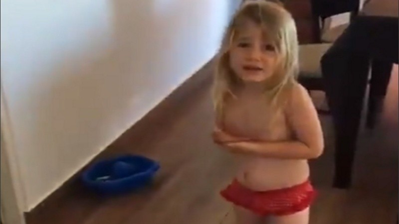 La carita de la nena tras descubrir al gato con el 