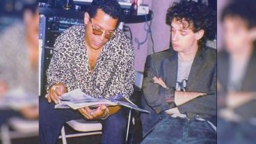 Carlos Alomar y Gustavo Cerati en las grabaciones de "Doble Vida"