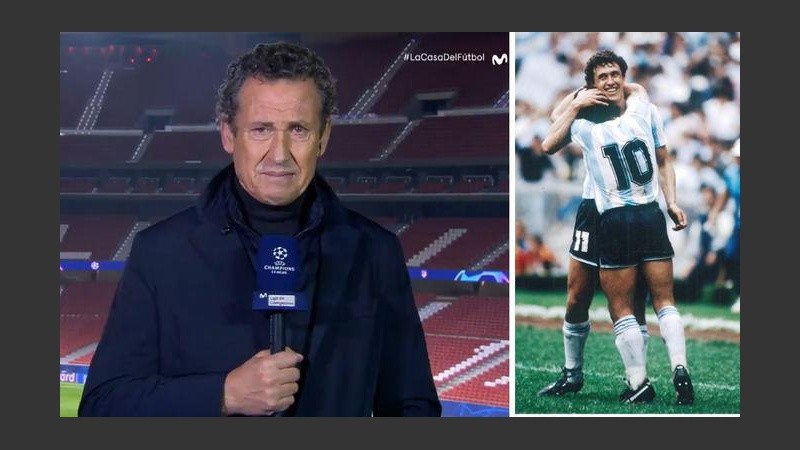 El ex futbolista nacido en Las Parejas se emocionó en la TV española al recordar a Maradona.