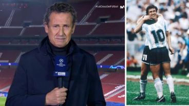 El ex futbolista nacido en Las Parejas se emocionó en la TV española al recordar a Maradona.