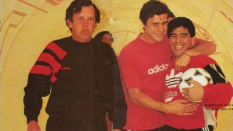 Solari, Pochettino y Maradona en el Newell's del '93.