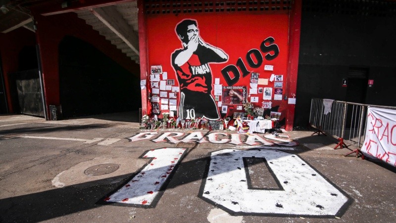 El lugar en el Coloso donde los rosarinos despiden a Maradona.