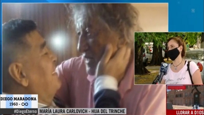 María Laura se refirió al abrazo entre Maradona y su papá. 